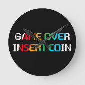 Game Over Insert Coin ラウンド壁時計 (正面)