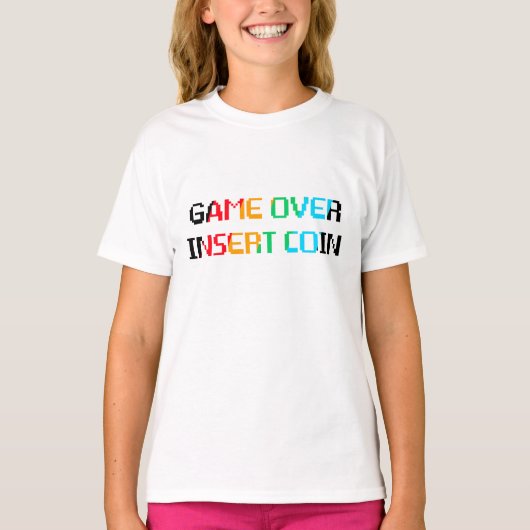 Game Over Insert Coin Tシャツ (正面)