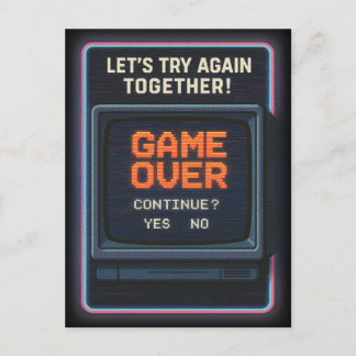 „Game Over“ lass es uns zusammen versuchen ポストカード