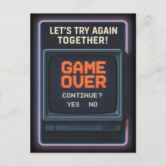 „Game Over“ lass es uns zusammen versuchen ポストカード (正面)