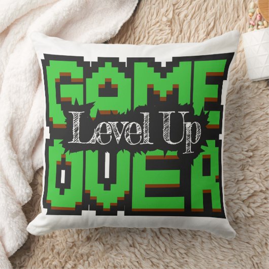 Game Over, Level Up: Pixelated Retro Game World クッション (ブランケット)