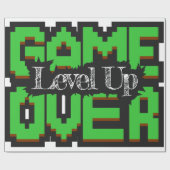 Game Over, Level Up: Pixelated Retro Game World ラッピングペーパー (フラット)