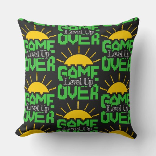 Game Over, Level Up: Retro Pixel Block Adventure クッション (正面)
