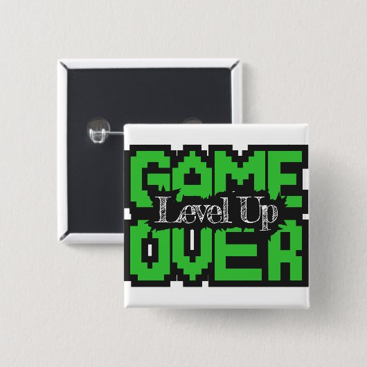 Game Over, Level Up: Retro Pixel Sandbox Adventure 缶バッジ (正面&裏面)