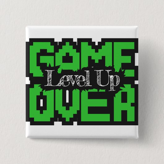 Game Over, Level Up: Retro Pixel Sandbox Adventure 缶バッジ (正面)