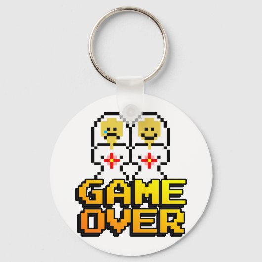 Game Over Marriage （レズビアン、8ビット） キーホルダー (正面)