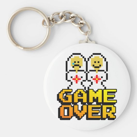 Game Over Marriage （レズビアン、8ビット） キーホルダー (正面)