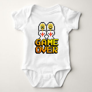 Game Over Marriage (レズビアン、8ビット) ベビーボディスーツ