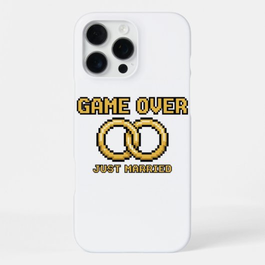 Game Over Married Funny iPhone Case iPhoneケース (裏面)