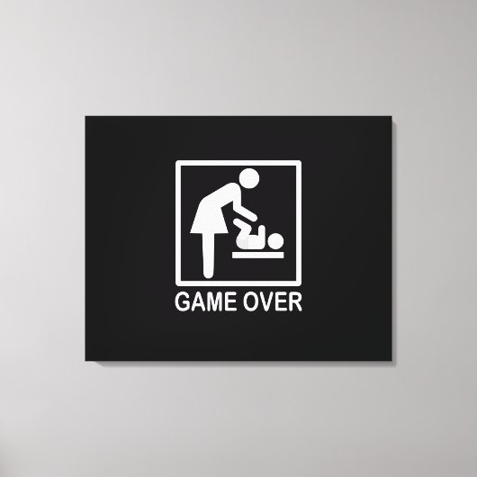 Game Over Mom ユーモアのある Signage キャンバスプリント (正面)