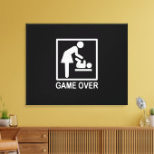 Game Over Mom ユーモアのある Signage キャンバスプリント (インサイチュ (リビング))