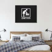 Game Over Mom ユーモアのある Signage キャンバスプリント (インサイチュ (寝室))