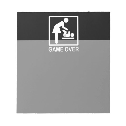 Game Over Mom ユーモアのある Signage ノートパッド (正面)