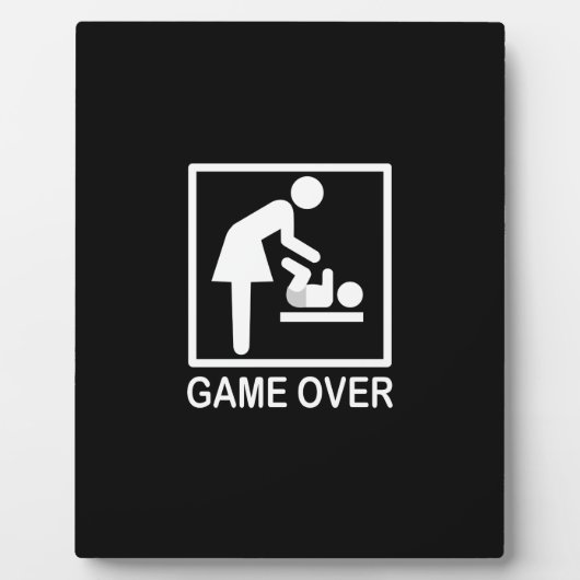 Game Over Mom ユーモアのある Signage フォトプラーク (正面)