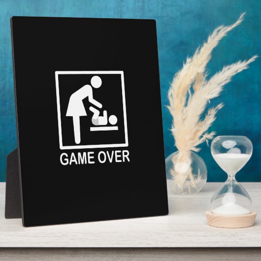 Game Over Mom ユーモアのある Signage フォトプラーク (側面)