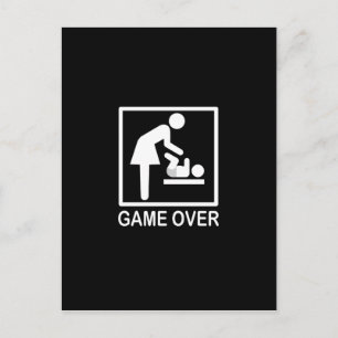 Game Over Mom ユーモアのある Signage ポストカード