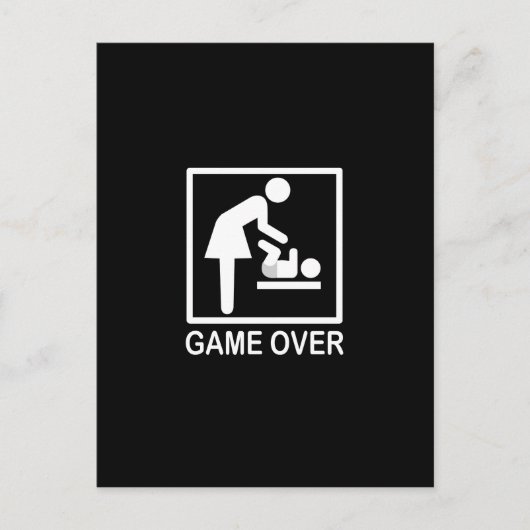 Game Over Mom ユーモアのある Signage ポストカード (正面)