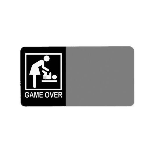 Game Over Mom ユーモアのある Signage ラベル (正面)