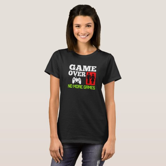 Game Over No Games Wedding Bachelor Party Premium Tシャツ (正面フル)