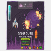 Game over purple blanket フリースブランケット (正面)