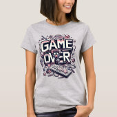 Game Over: Retro Pink & Blue Gaming Vibes Tシャツ (正面)