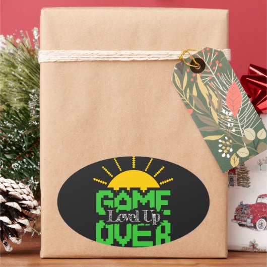Game Over: Revive Old Games, Level Up Your Game 楕円形シール (クリスマス)
