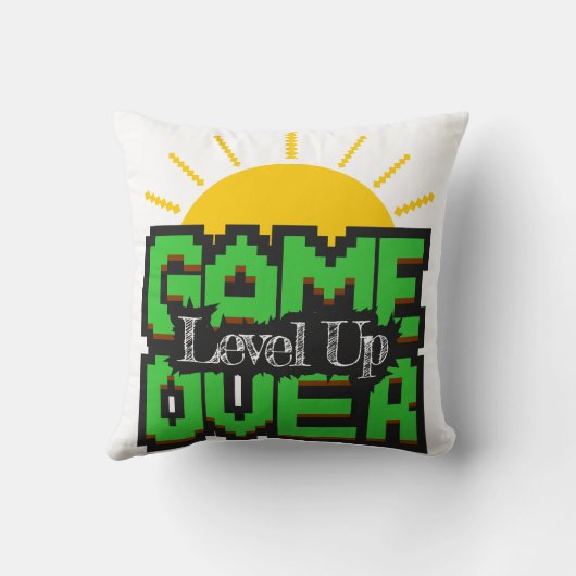 Game Over, Revive retro games with, level up クッション (裏面)