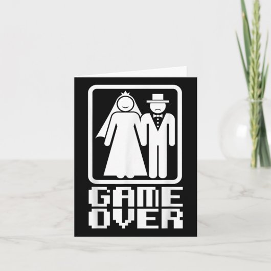 Game Over Shirt おもしろい結婚's Bride Groom Gamer Te カード (正面)