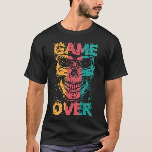 Game Over Skull  Tシャツ (正面)