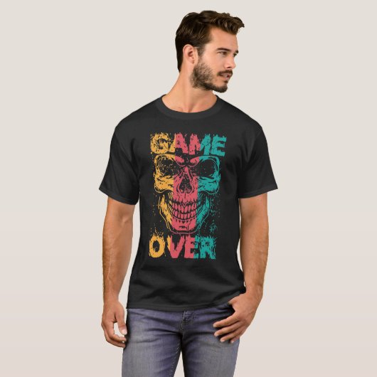 Game Over Skull  Tシャツ (正面フル)