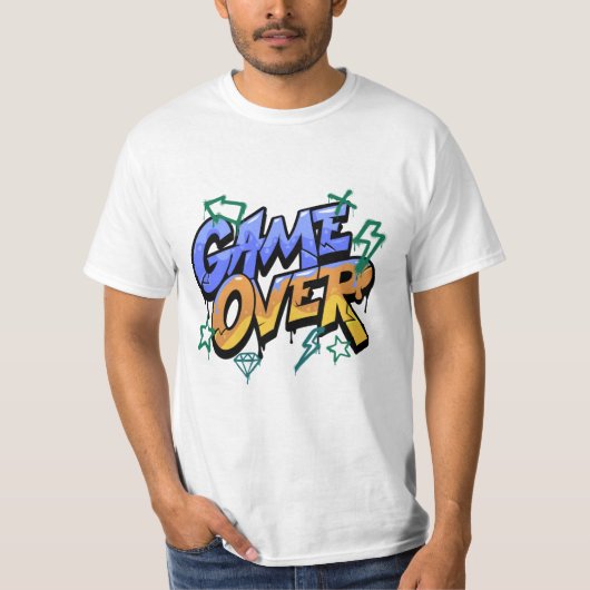 Game Over T-Shirt – Retro Gamer Video Game Graphic Tシャツ (正面)