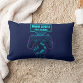 Game Over? Try Again! – クールな未来的ゲーマー ランバークッション (ブランケット)