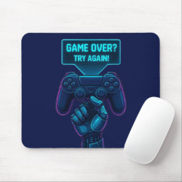 Game Over? Try Again! – Cool Futuristic Gamer  マウスパッド