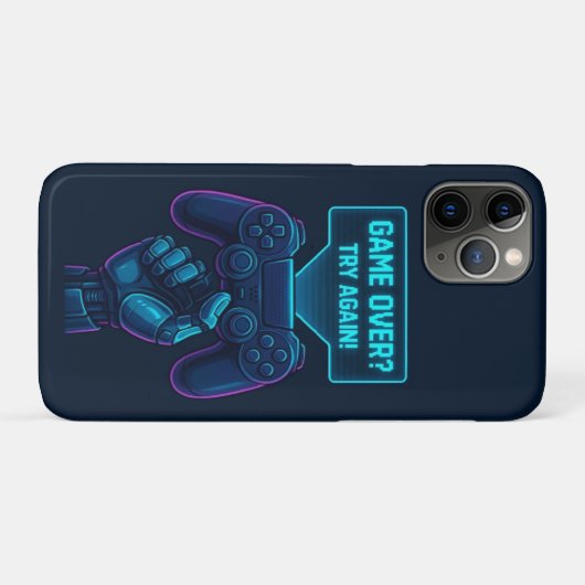Game Over? Try Again! Futuristic Gamer iPhone  Case-Mate iPhoneケース (裏面(横))