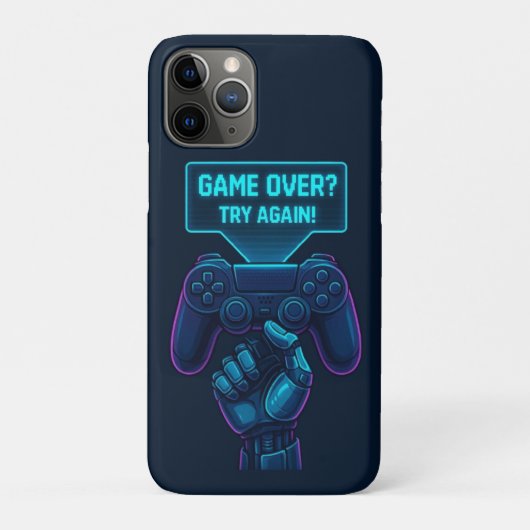 Game Over? Try Again! Futuristic Gamer iPhone  Case-Mate iPhoneケース (裏)