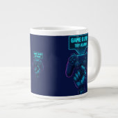 Game Over? Try Again! Futuristic Gamer Mug ジャンボコーヒーマグカップ (正面右)