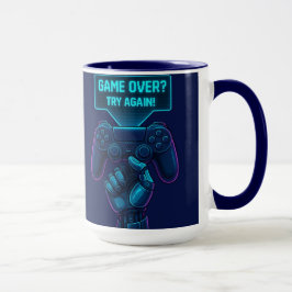 Game Over? Try Again! Futuristic Gamer Mug マグカップ