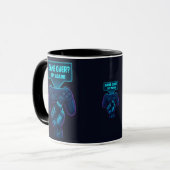 Game Over? Try Again! – Futuristic Gamer Mug マグカップ (正面左)