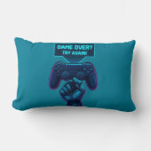 Game Over? Try Again! Futuristic Gamer Pillow ランバークッション (正面)