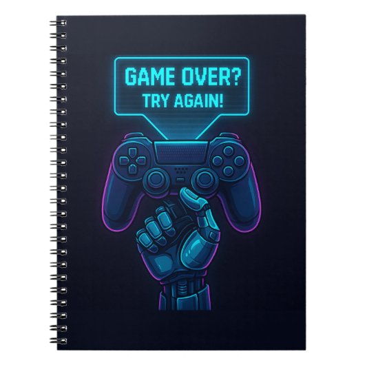 Game Over? Try Again! Futuristic Gamer Spiral  ノートブック (正面)