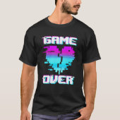 Game Over Vaporwave Broken Heart Video Game Gaming Tシャツ (正面)
