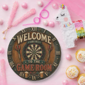 Game Room Dartboard Rustic Pub Bar Decor  ペーパープレート (パーティー)