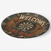 Game Room Dartboard Rustic Pub Bar Decor  ペーパープレート (アングル)