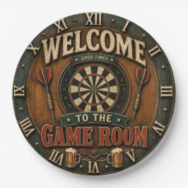 Game Room Dartboard Rustic Pub Bar Decor ペーパープレート