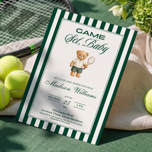 GAME SET BABY テニス ベビーシャワー 招待状