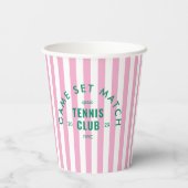 Game Set Match Après Tennis Club Pink Stripe 紙コップ (裏面)