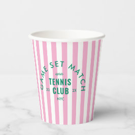 Game Set Match Après Tennis Club Pink Stripe 紙コップ
