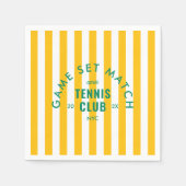 Game Set Match Après Tennis Club Yellow Stripe スタンダードカクテルナプキン (正面)