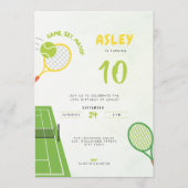 Game, Set, Match Tennis 10th Birthday 招待状 (正面)