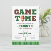 Game Time American Football Birthday Invitation 招待状 (スタンド正面)